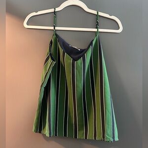 Striped Green and Navy Women's Top